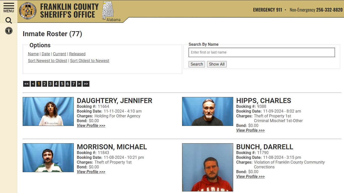 Inmate Roster - Current Inmates Booking Date Descending - Franklin ...