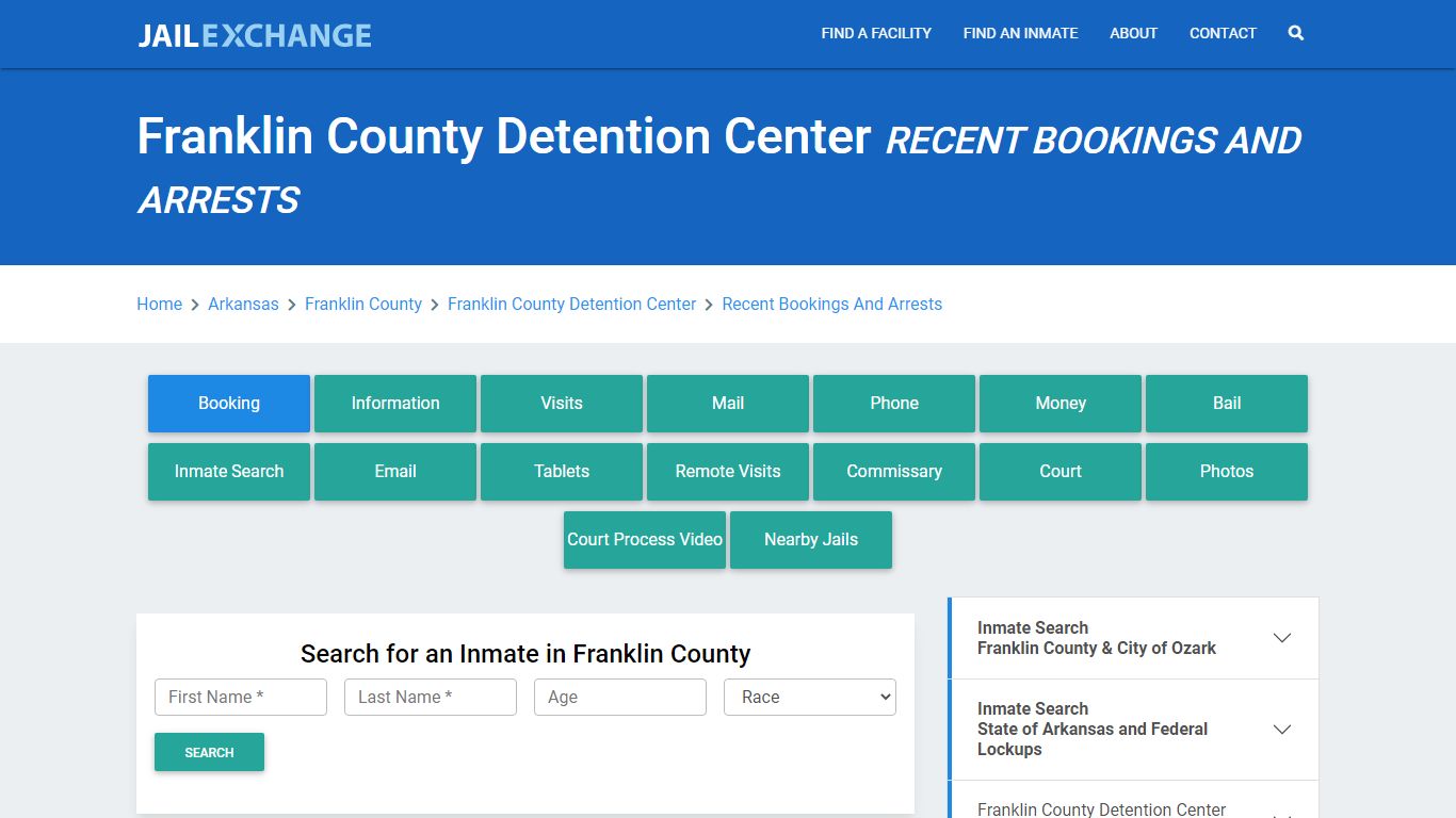 Franklin County Detention Center Recent Bookings And Arrests